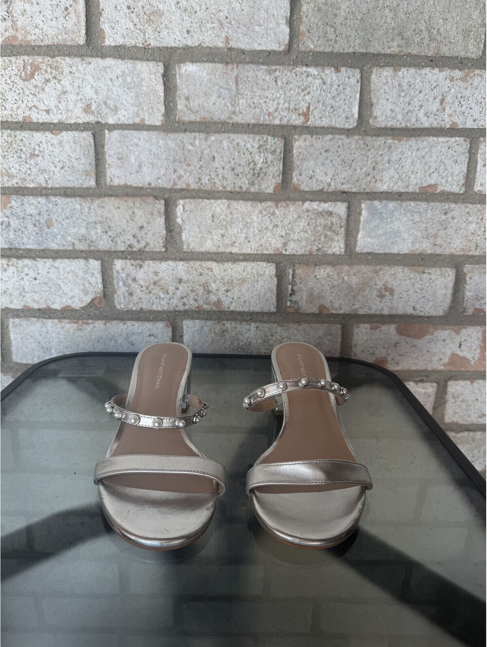Stuart Weitzman Heeled Sandal (Block Heel) Gray Size 8